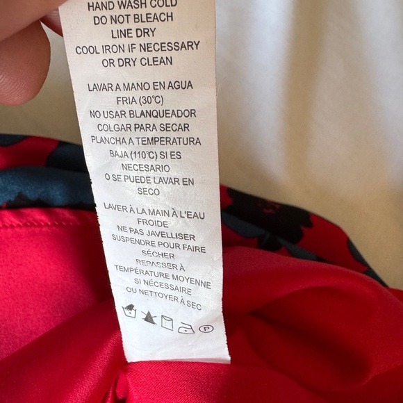 Kensie Sleeveless Fit and Flare Party Dress Lined Red Floral Small Babydoll - Picture 6 of 13